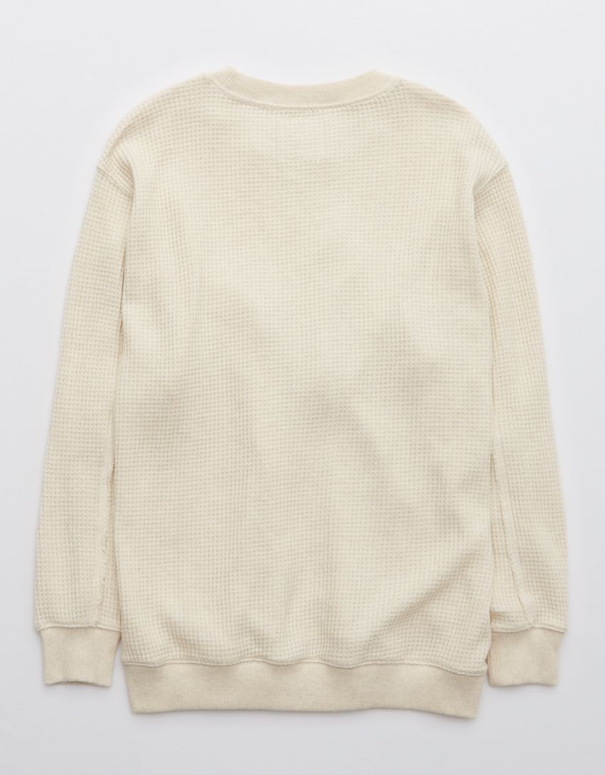 Aerie The Sweat Waffle Crew Neck Sweatshirt | American Eagle Outfitters (US & CA)