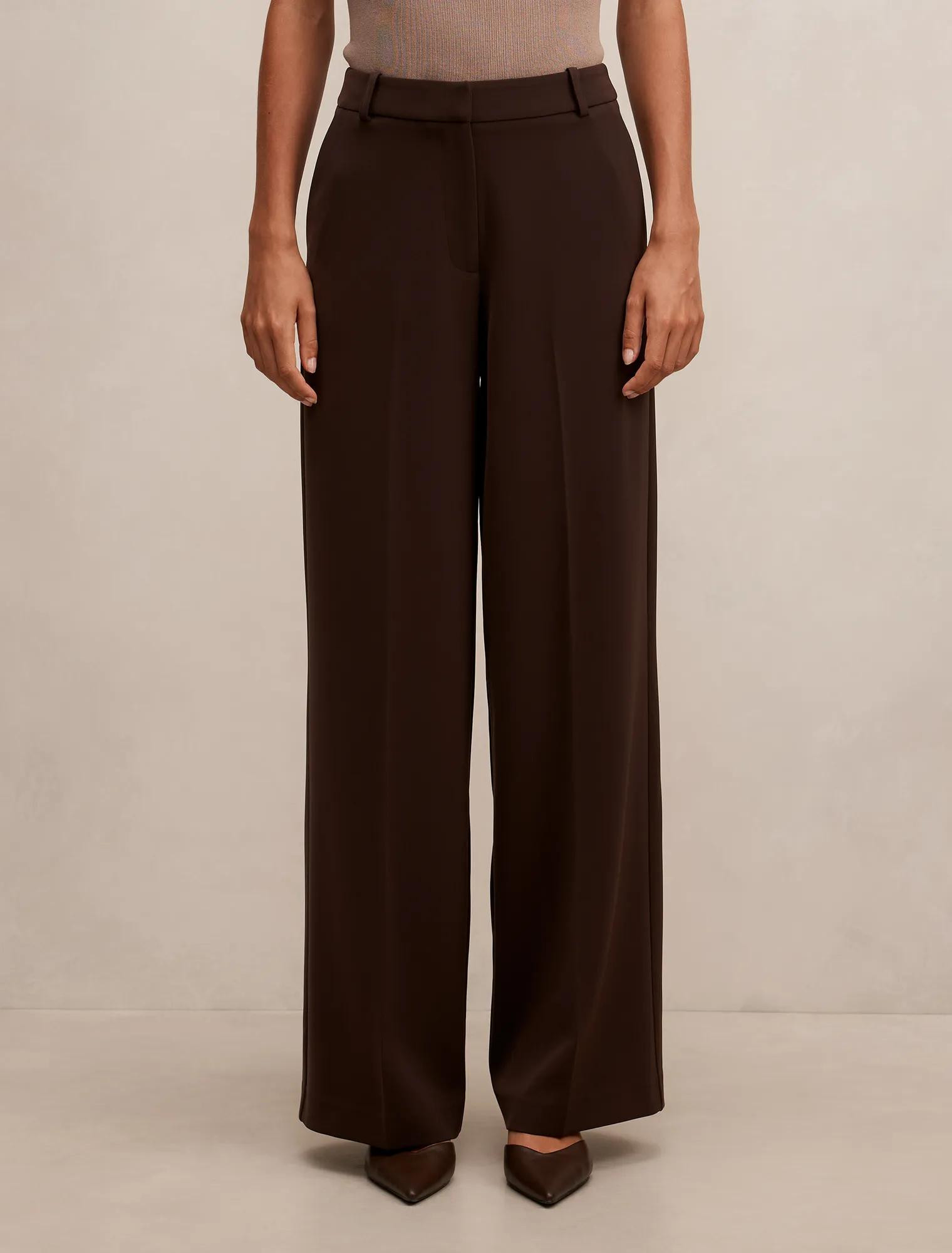 Forever New Women's Oaklyn Wide Leg Pants in Chocolate Suit | Forever New (AU)