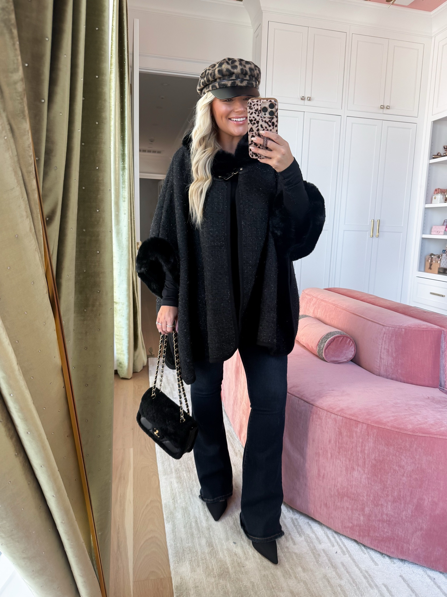 how adorable is this leopard hat & fur topper?! so chic @Belk 

 