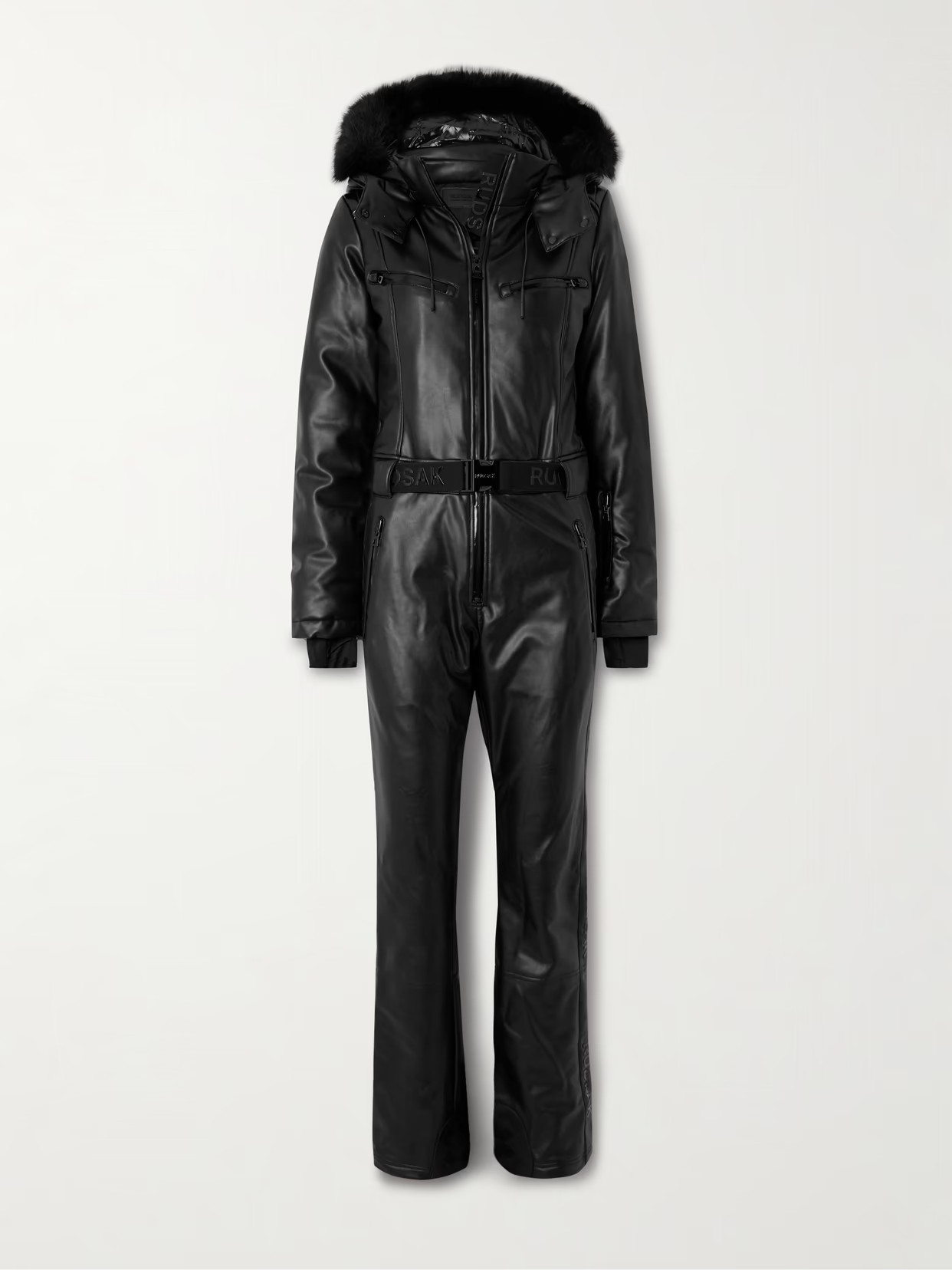 RUDSAK - Bianca Belted Vegan Hooded Ski Suit - Black | NET-A-PORTER (US)