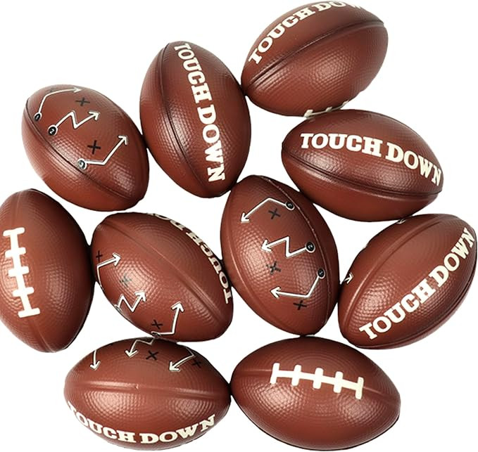 GiftExpress 1 Dozen 4” Mini Foam Football Stress Balls, Small Sport Balls, Game Day Party Favor... | Amazon (US)