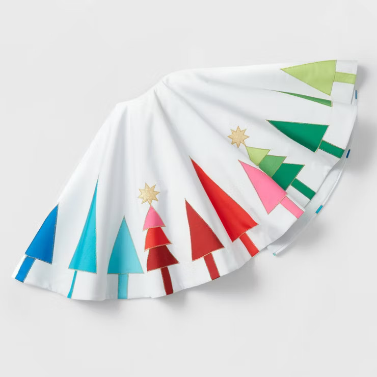 48" Colorful Trees Christmas Tree Skirt White - Wondershop™ | Target