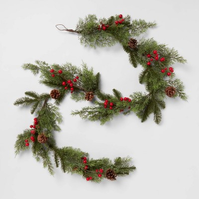 72" Cypress & Red Berry Garland - Threshold™ | Target