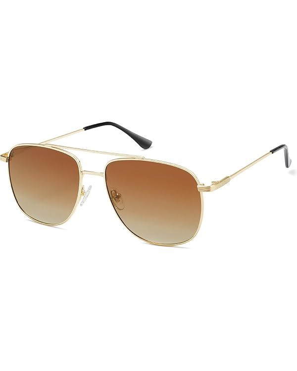 SOJOS Polarized Aviator Sunglasses Womens Men Trendy Designer Shades SJ1218 | Amazon (US)