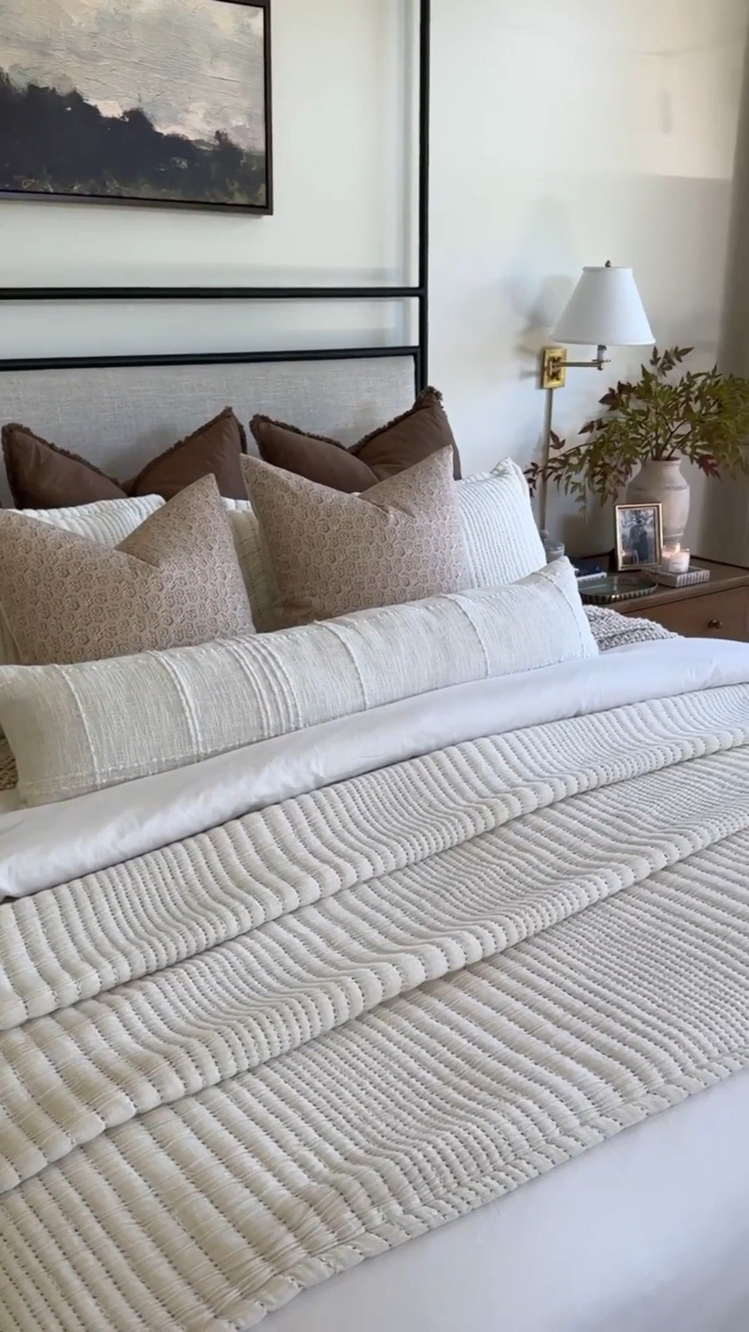 Cozy and calm fall transitional throw pillows! I grabbed these Amazon throw pillow covers last fall and they were top sellers! I have them in a few colors now because I love them so much. 

Cocoa Brown 26”x26” 
Floral 22”x22"

#LTKHome
