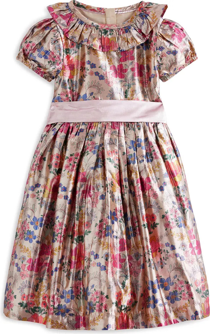 Kids' Metallic Floral Print Party Dress | Nordstrom