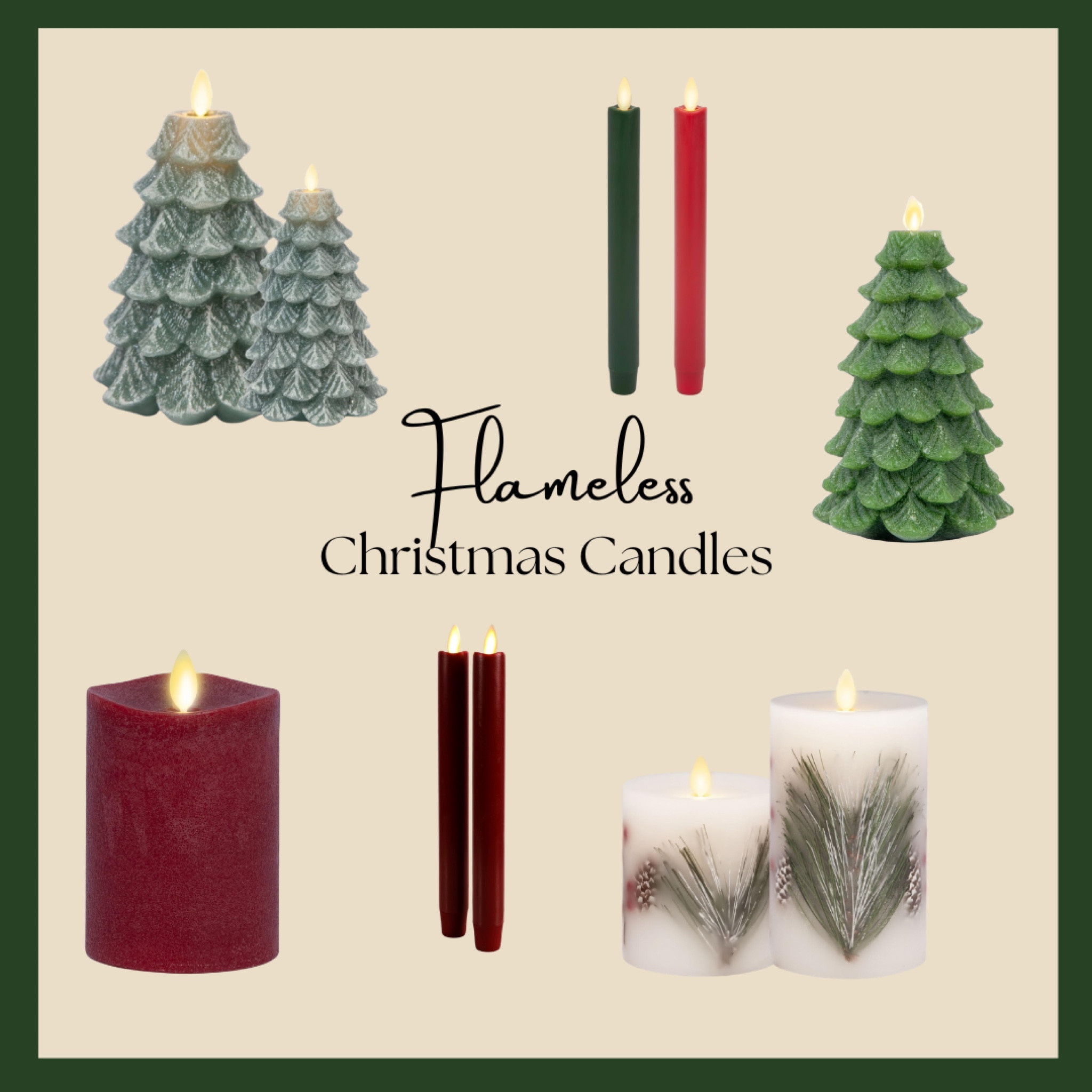 Flameless Christmas Candles 

#LTKSeasonal #LTKHoliday #LTKFindsUnder100