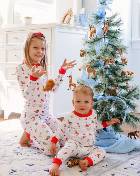 $25 flocked tree from Walmart adorable animal ornaments from target and the cutest holiday printed family pajamas from LAKE

#LTKfamily #LTKhome #LTKHoliday