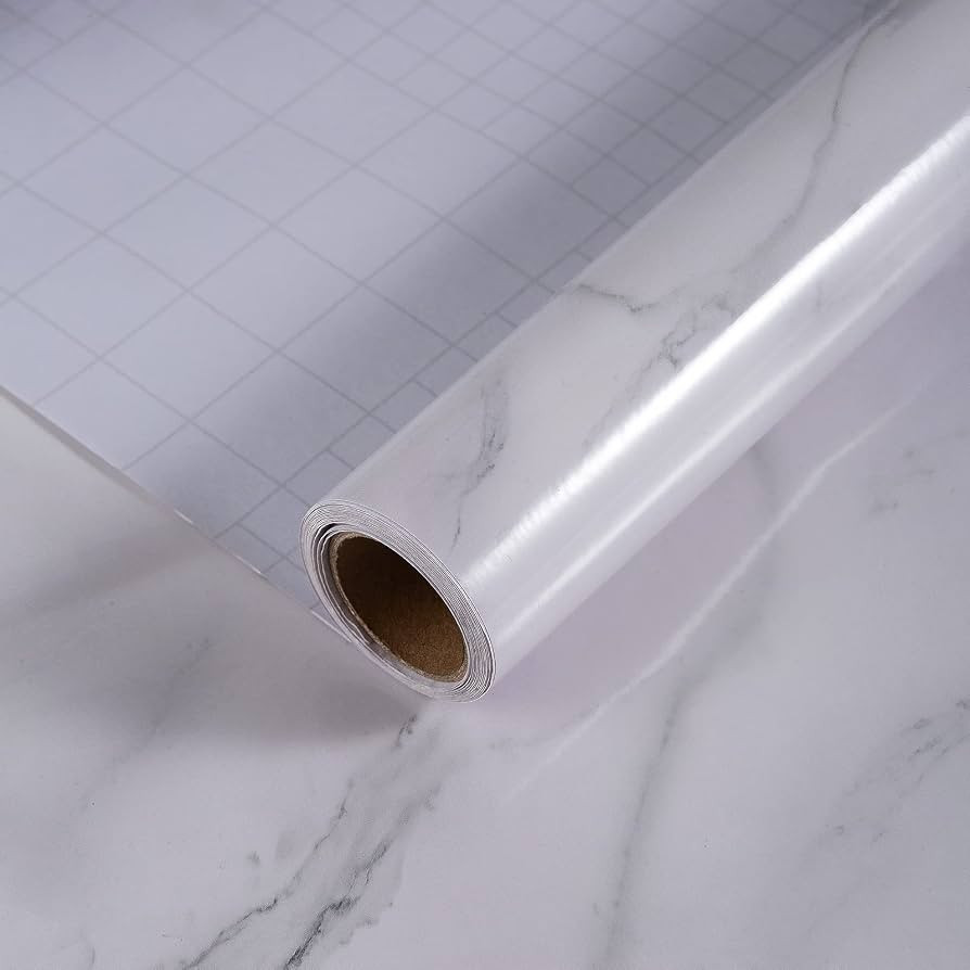 White Marble Contact Paper for Countertops Cabinets 48x78 inch Glossy Marble Peel and Stick Wallp... | Amazon (US)