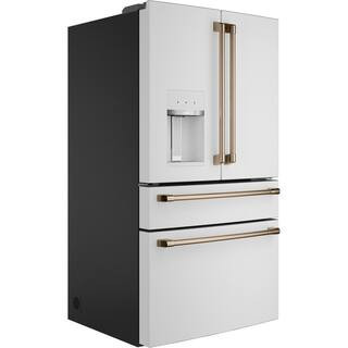 27.8 cu. ft. Smart 4- Door French Door Refrigerator with Convertible Middle Drawer in Matte White, Autofill Dispenser | The Home Depot