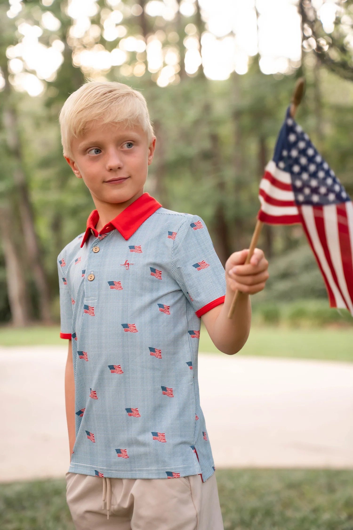 Heritage Flag Athletic Polo | Love and Grow Clothing Co