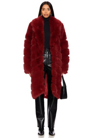 OW Collection Copenhagen Faux Fur Coat in Cherry Red from Revolve.com | Revolve Clothing (Global)