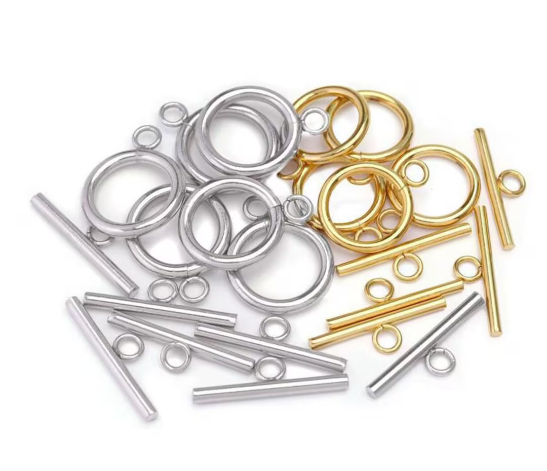 10 Sets Stainless Steel Toggles, 12mm 15mm 18mm Round Toggle Clasp, Gold Plated Bracelet Toggle, ... | Etsy (US)