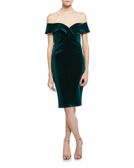 Bardot Bella Velvet Off-Shoulder Cocktail Dress | Neiman Marcus