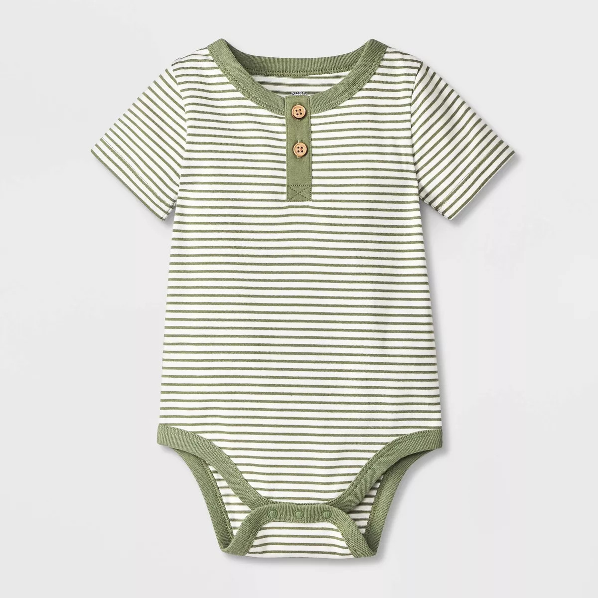 Baby Boys' Henley Bodysuit - Cat & Jack™ Olive Green 6-9M | Target