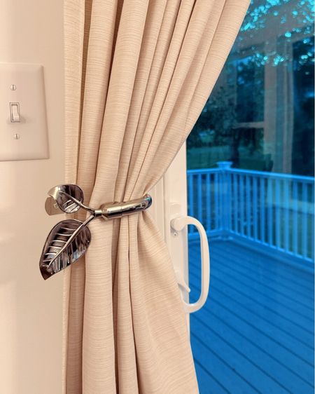 Unique curtain tiebacks / curtain side holders / leaf tiebacks / Nikes tiebacks / cream curtains / light filtering curtains 

#LTKxPrimeDay #LTKhome #LTKunder50