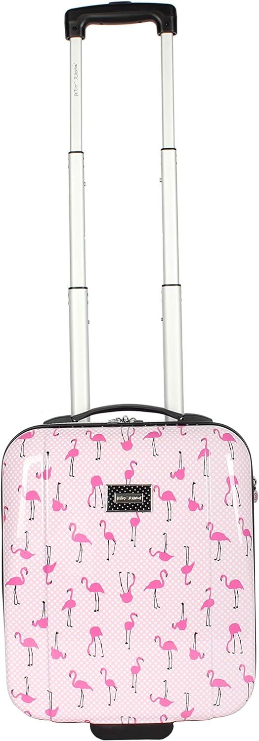 Betsey Johnson Designer Underseat Luggage Collection - 15 Inch Hardside Carry On Suitcase for Wom... | Amazon (US)