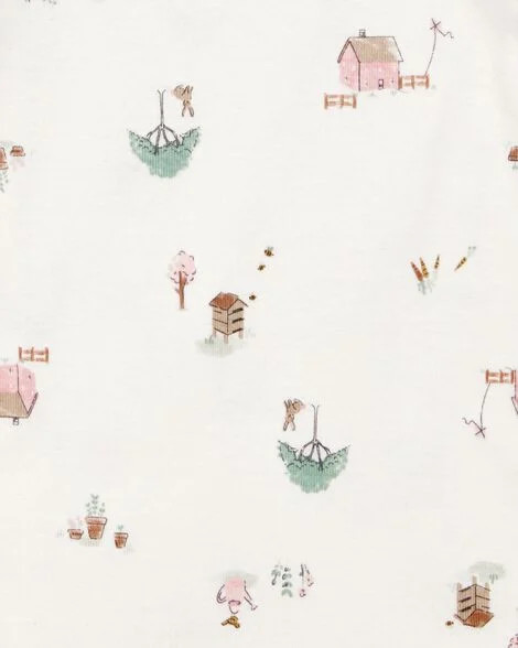 Baby 3-Piece Barn Print Little Cardigan Set - Pink/White | Carter's Inc