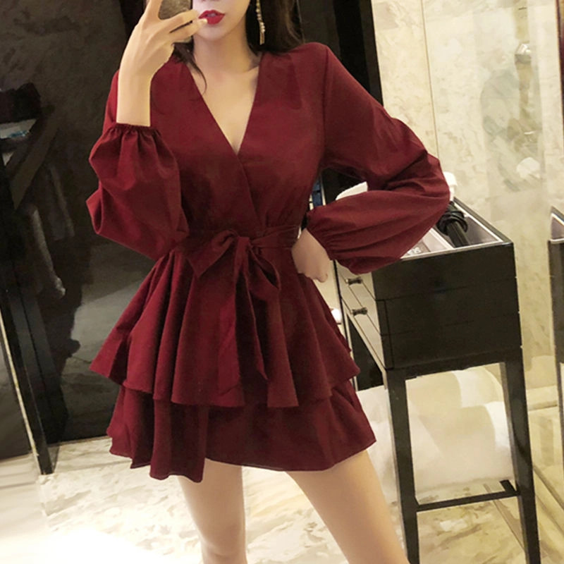 STARK V-Neck Long-Sleeve A-Line Dress | YesStyle | YesStyle Global