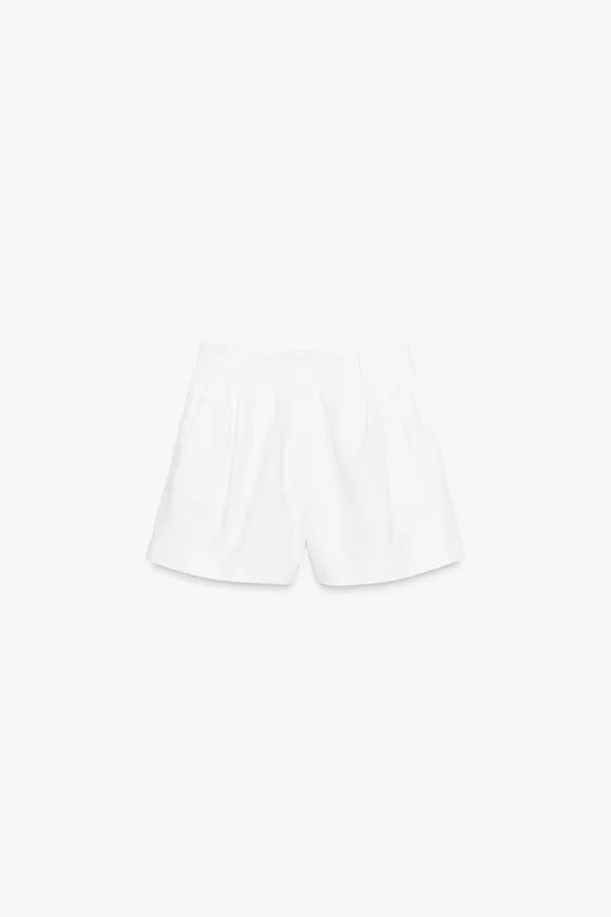 ZW COLLECTION PLEATED BERMUDA SHORTS | Zara US