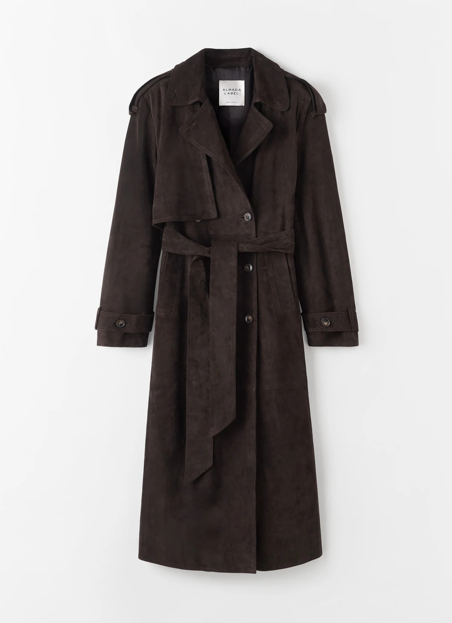 Sienna Suede Coat, chocolate | Almada Label