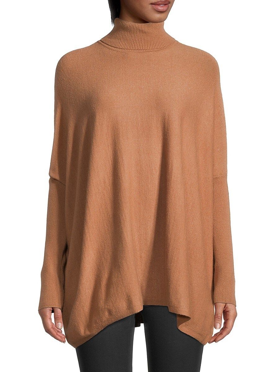 Joseph A Women's Turtleneck Poncho Sweater - Camel - Size S | Saks Fifth Avenue OFF 5TH