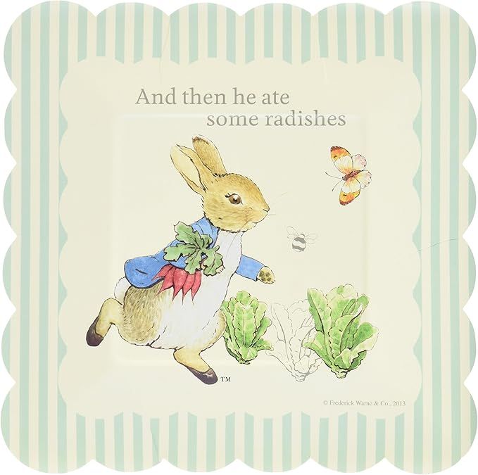 Meri Meri Peter Rabbit Small Square Party Plates - Pack of 12 | Amazon (US)