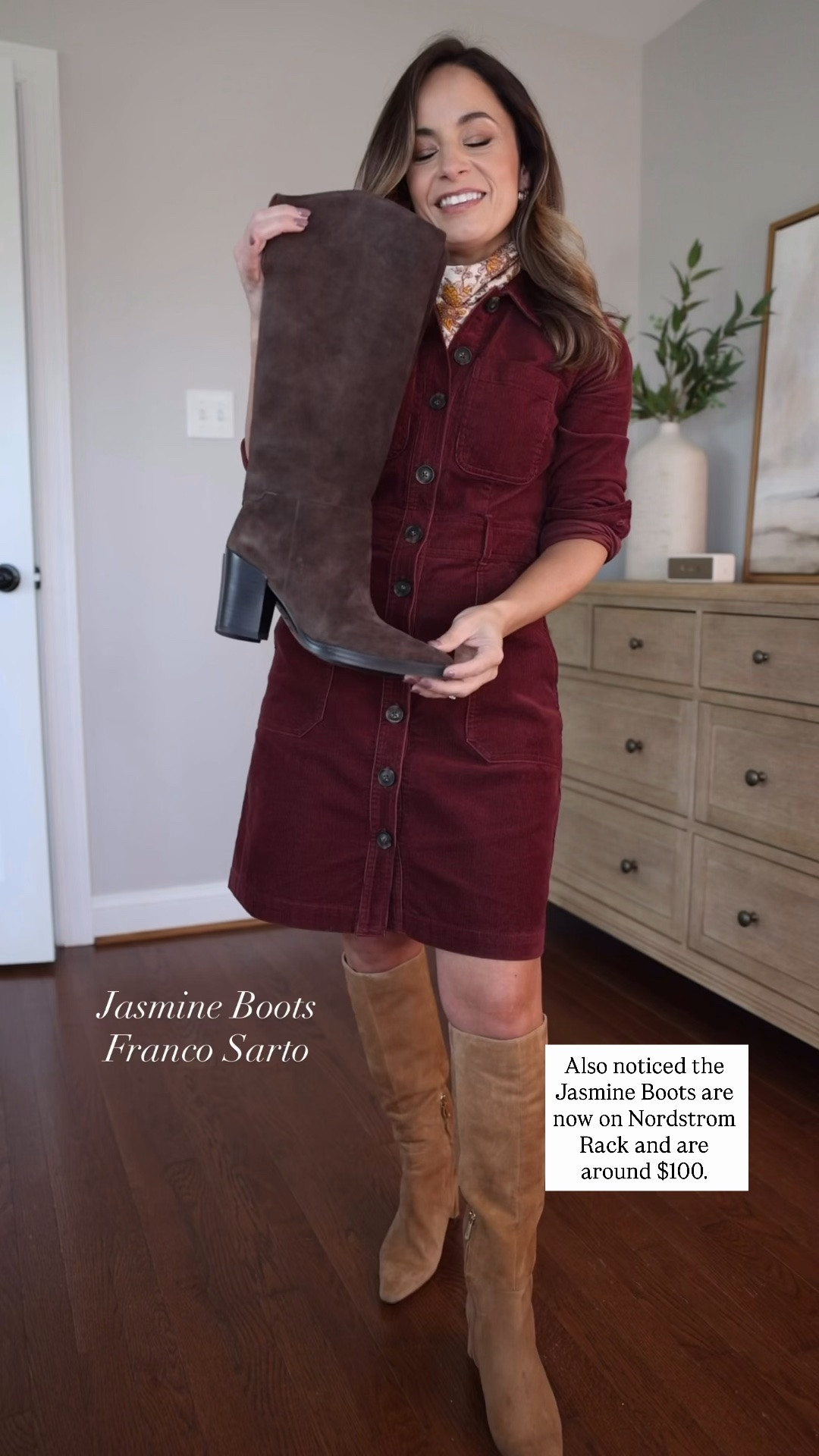 While browsing for knee high boots for petites I noticed the Jasmine Boots I shared last hear are now on Nordstrom Rack and are discounted to around $100! 

Boots: true to size 
Dress is from Boden but last year

#LTKPetite