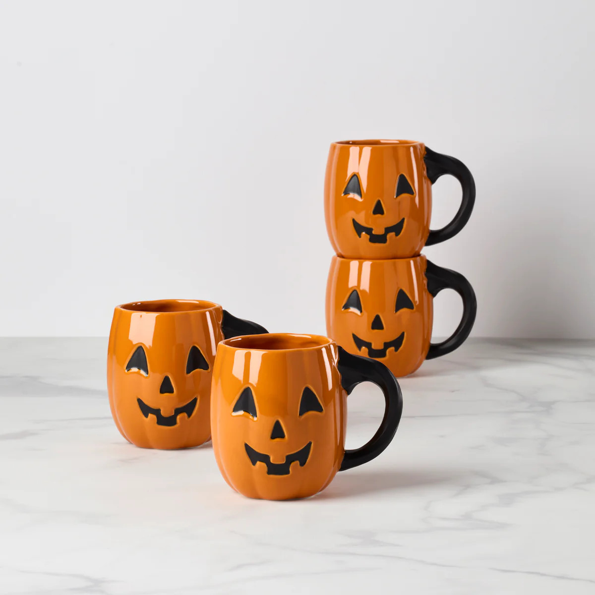 Vintage Halloween Figural Pumpkin Mugs, Set of 4 | Lenox