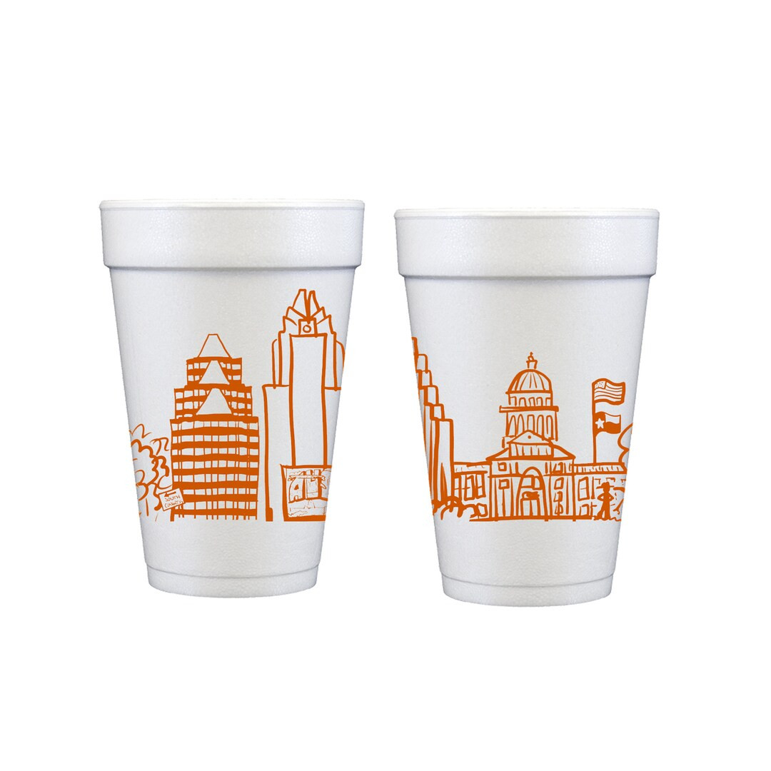 Foam Cup 10 Pack austin Texas Skyline - Etsy | Etsy (US)