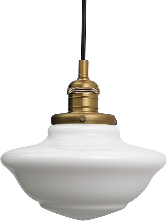 Pathson Modern Pendant Light with Milk White Glass, Vintage Ceiling Pendant Lighting Adjustable T... | Amazon (US)