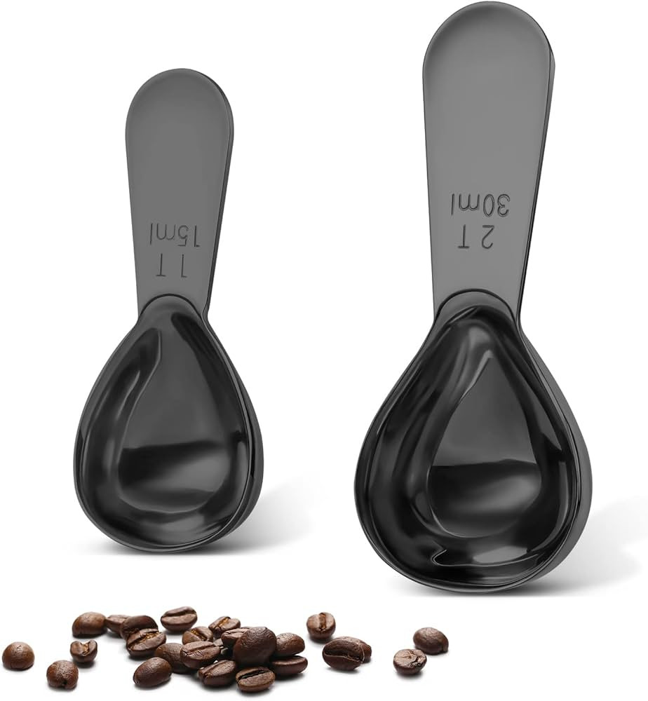 Stainless steel coffee scoop 2-piece set (1 tbsp, 2 tbsp) durable Tablespoon, ergonomic measuring... | Amazon (US)