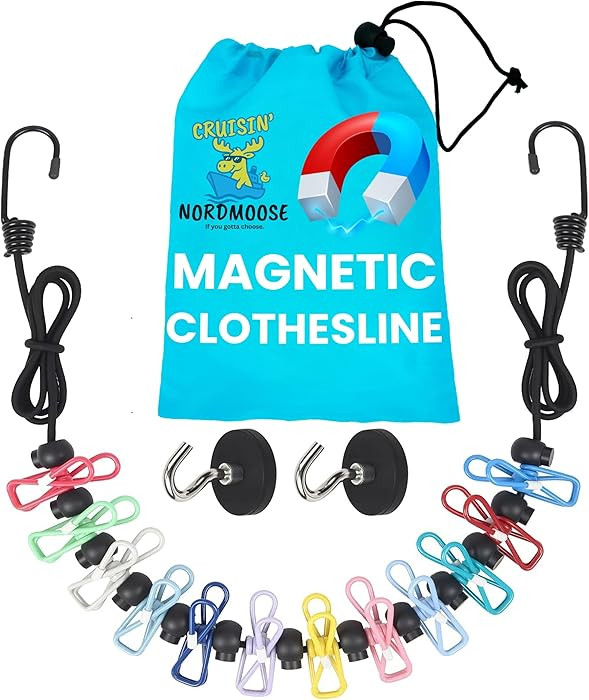Magnetic Clothesline for Cruise Ship Cabin Approved - Strong Rubber Coated Non-Scratch Magnets, T... | Amazon (US)