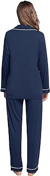 Joyaria Womens Bamboo Viscose Pajama Sets Long Sleeve Button Down Cooling Sleepwear Soft Comforta... | Amazon (US)