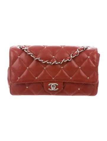 Chanel Lambskin Studded Flap Bag | The Real Real, Inc.