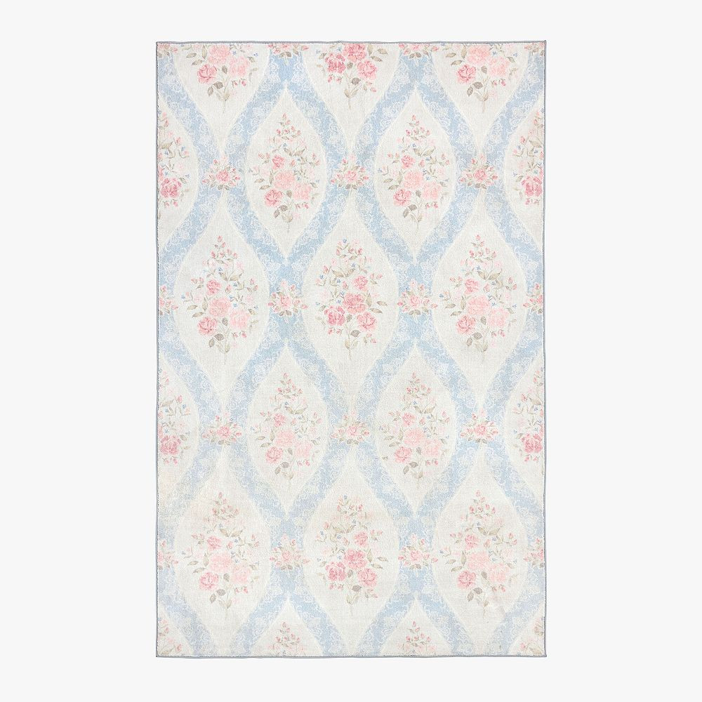 LoveShackFancy Rose Trellis Washable Rug | Pottery Barn Teen