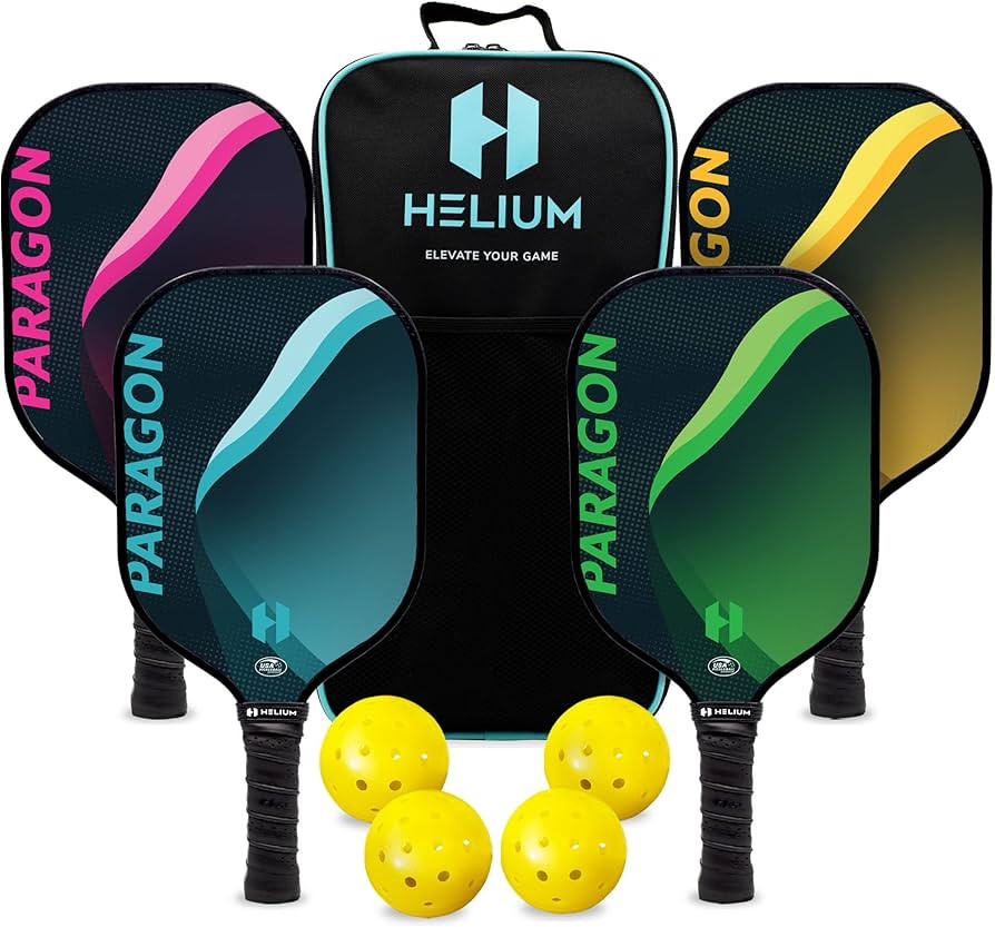 Helium Paragon Pickleball Paddles Set of 4 - USAPA Certified - Graphite Fiberglass Surface, Light... | Amazon (US)