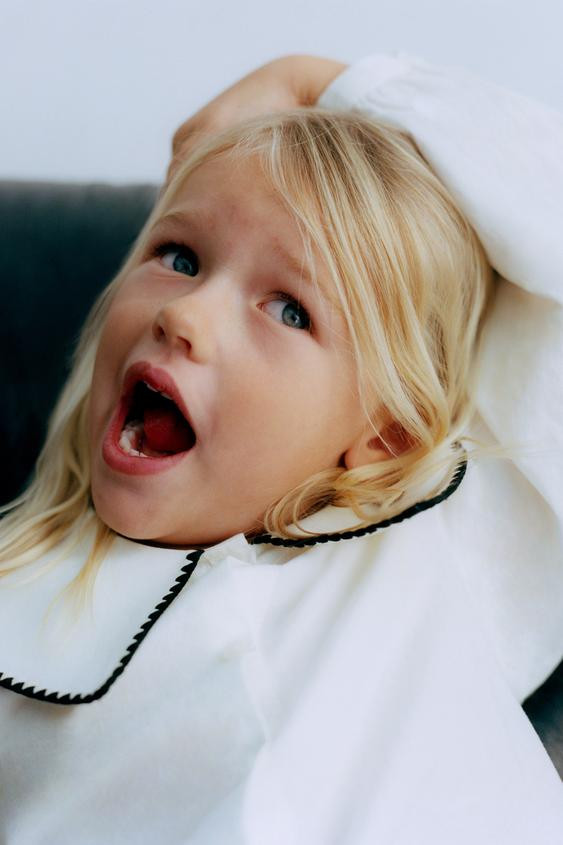 EMBROIDERED PETER PAN COLLAR BLOUSE | Zara UK