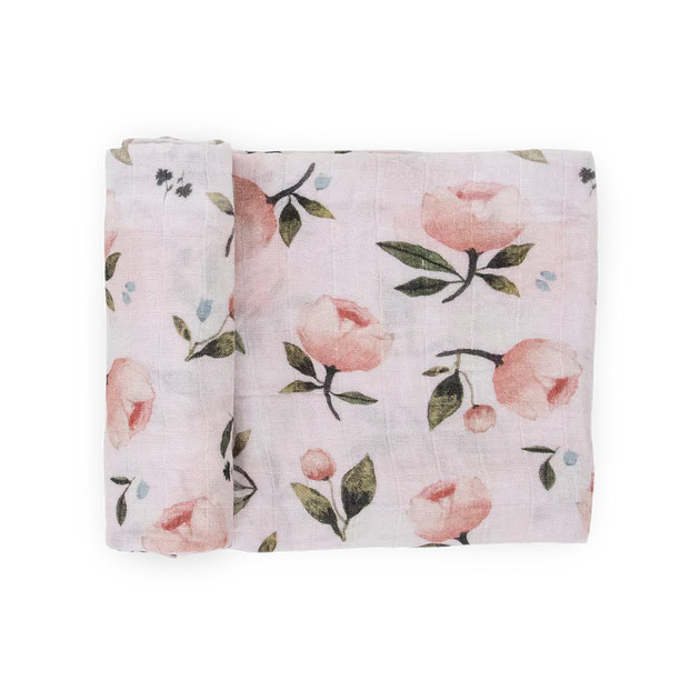 Organic Cotton Muslin Swaddle Blanket - Watercolor Floret | Little Unicorn