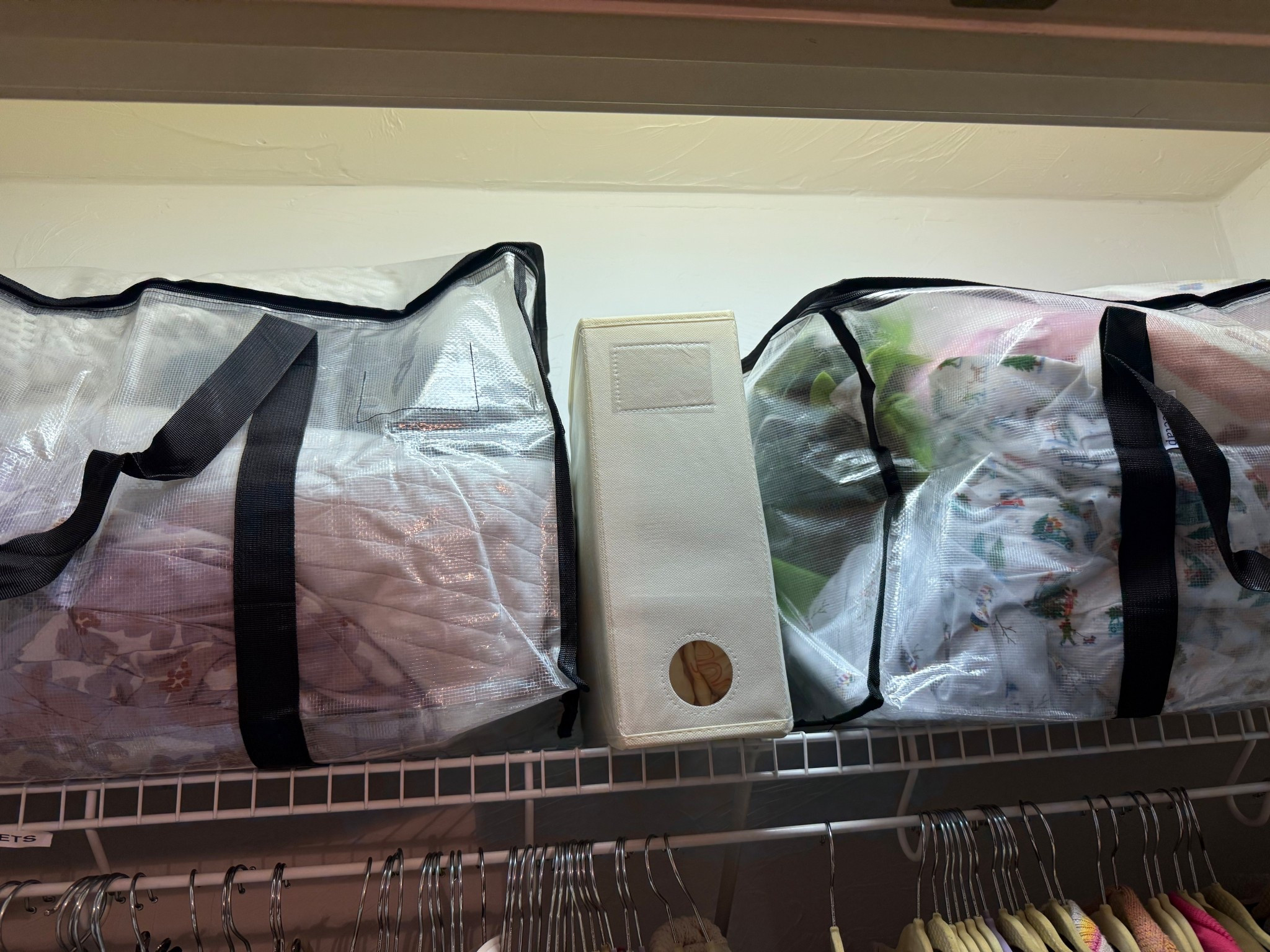 Not fancy but great way to store all of my holiday bedding.