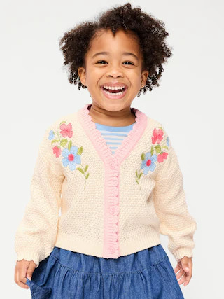 Long-Sleeve Embroidered Cardigan Sweater for Toddler Girls | Old Navy (US)