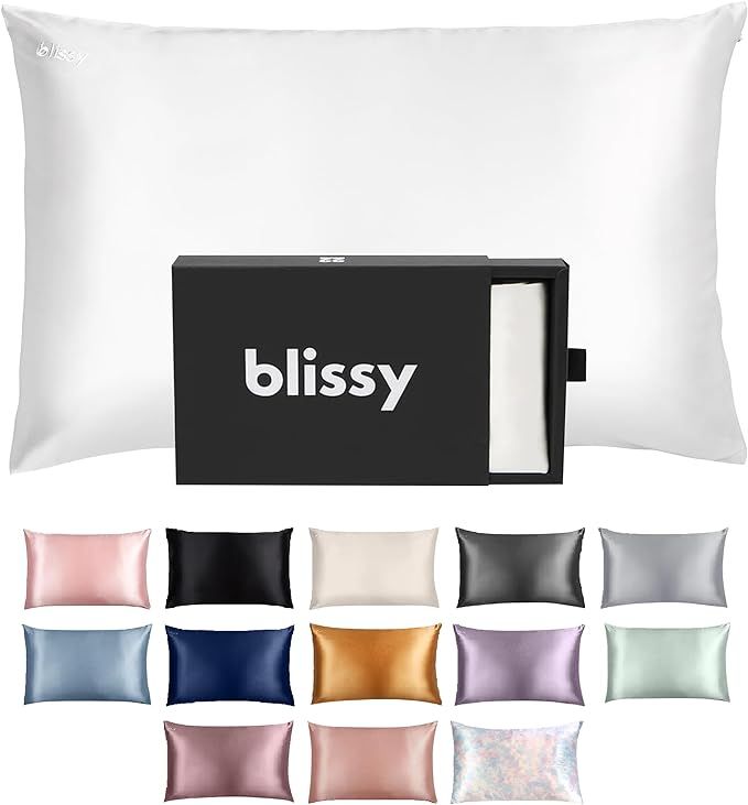 Blissy Silk Pillowcase - 100% Pure Mulberry Silk - 22 Momme 6A High-Grade Fibers - Silk Pillow Co... | Amazon (US)