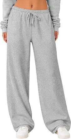 JEKAOYI Womens Wide Leg Sweatpants High Waisted Baggy Drawstring Joggers with Pockets Casual Loun... | Amazon (US)
