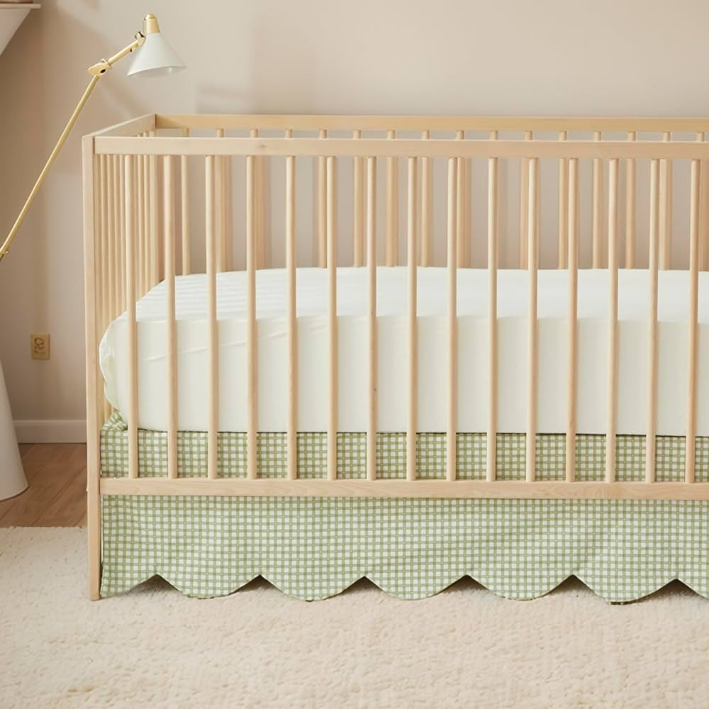 Brandream Scallop Edge Cotton Crib Skirt, Baby Boy Girl Gender Neutral Crib Skirt Toddler Bedskir... | Amazon (US)