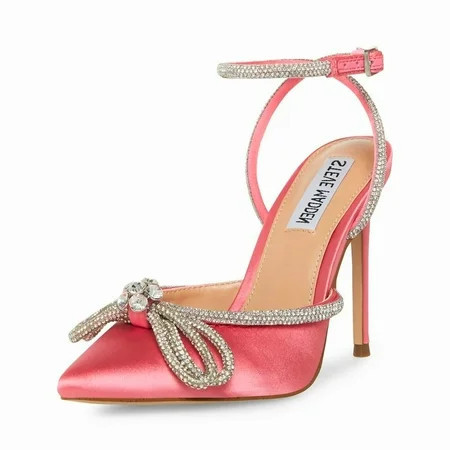Steve Madden Viable Pink Rhinestones Strap Pointed Toe Stiletto Heeled Pumps (Light Pink 9) | Walmart (US)