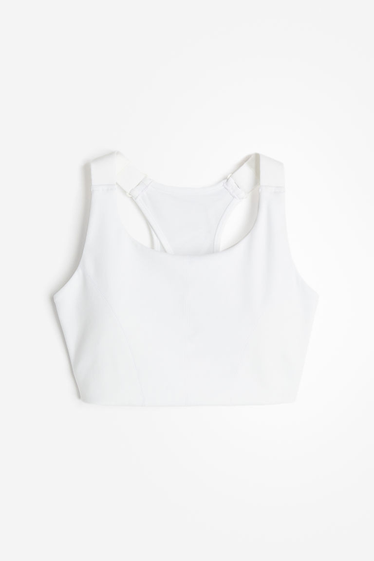 H & M - High Support Sports Bra in DryMove - White | H&M (US + CA)