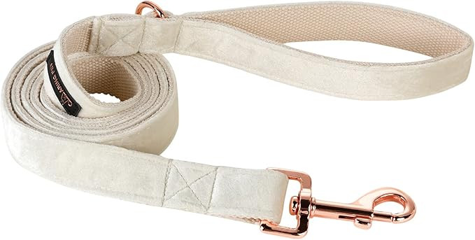 ARING PET Dog Leash, Velvet Dog Leashes Matching Dog Collars, Handmade Strong White Velvet Weddin... | Amazon (US)