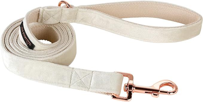 ARING PET Dog Leash, Velvet Dog Leashes Matching Dog Collars, Handmade Strong White Velvet Weddin... | Amazon (US)
