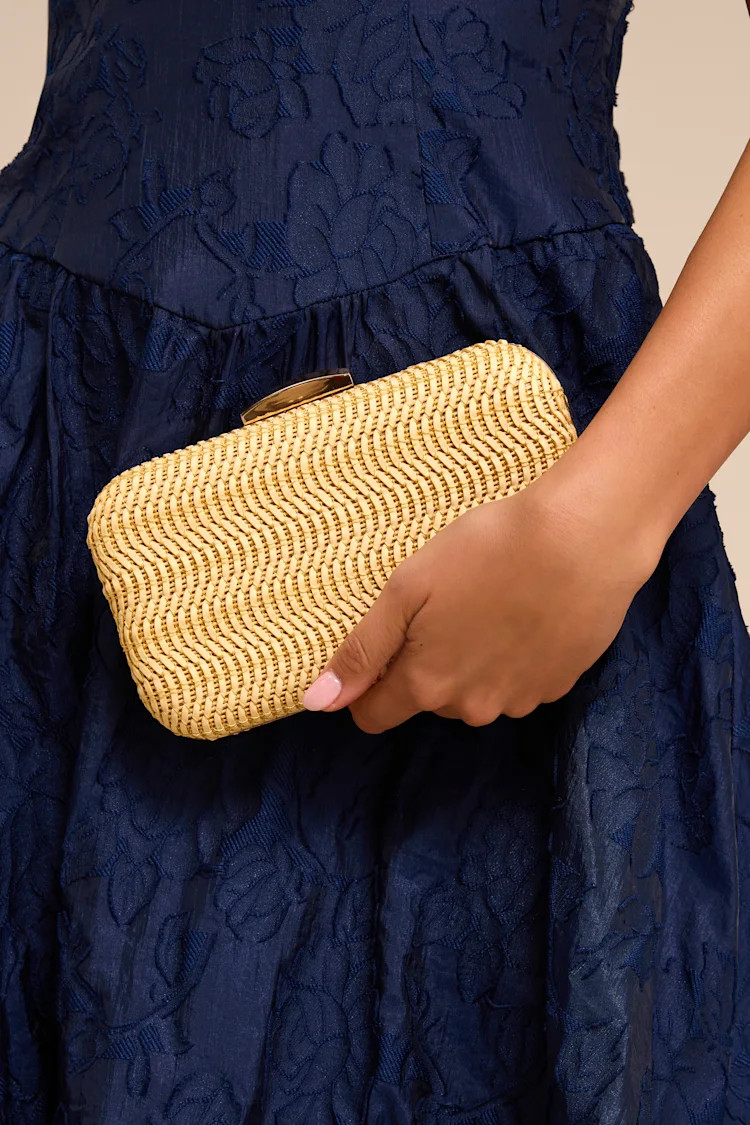 Keegan Gold Woven Chain Crossbody Clutch | Lulus