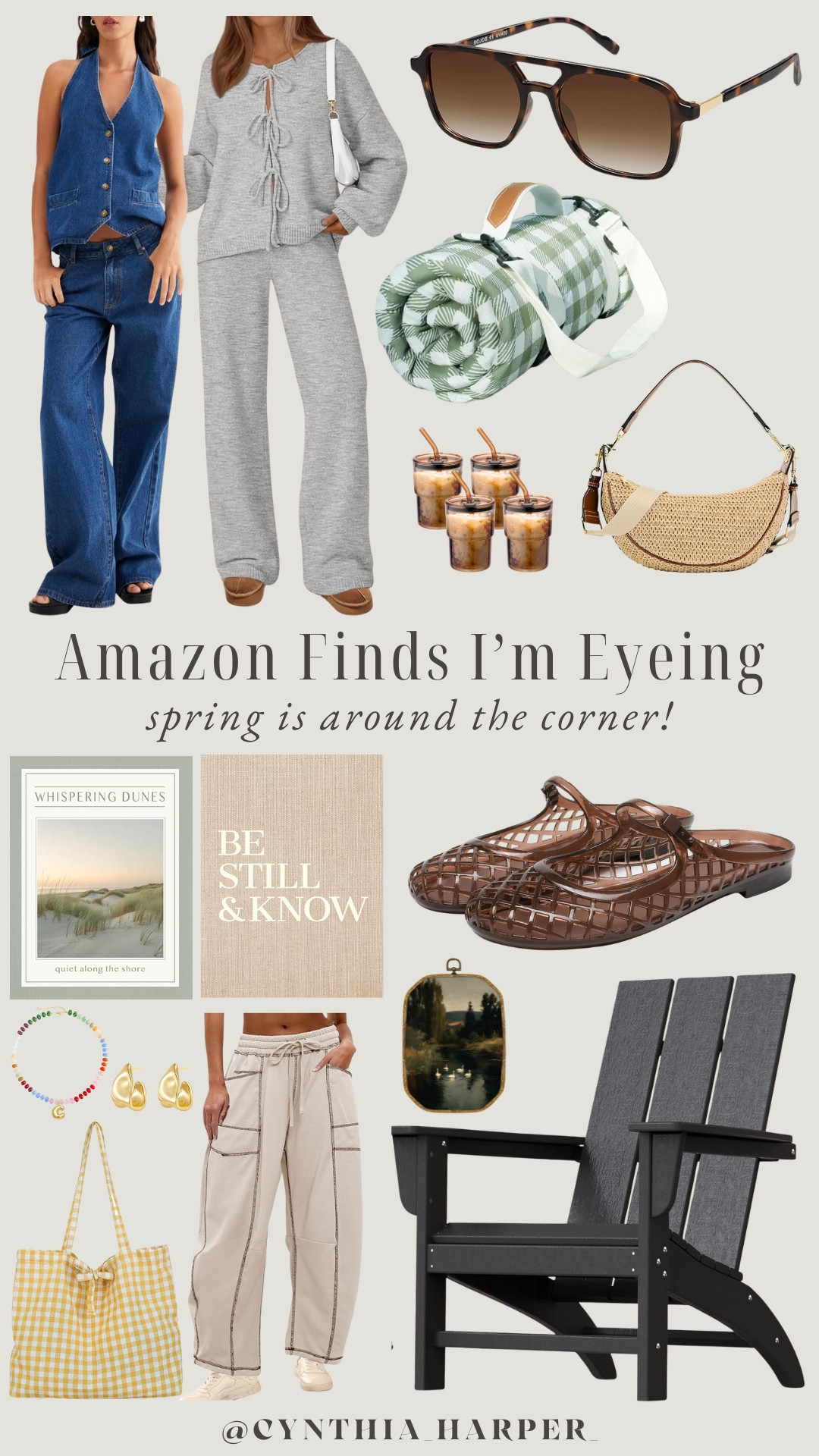 Spring finds currently in my cart 🌿 comfy sets, cute accessories, and a few home pieces I’m loving.

#amazonfinds #springstyle #ltkhome 

 